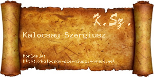 Kalocsay Szergiusz névjegykártya